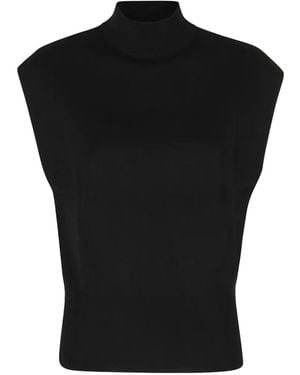 Semicouture High-Neck Sleeveless Jumper - Black