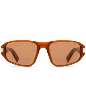 ZEGNA Oval-Frame Sunglasses - Brown