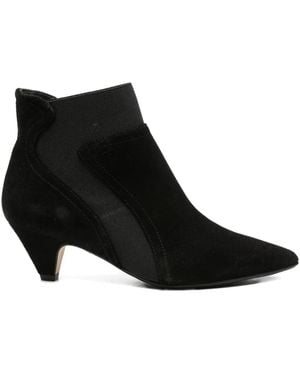 Anna F. Pointed-Toe Elastic-Insert Boots - Black