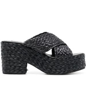 Sergio Rossi 85Mm Platform Espadrilles - Black