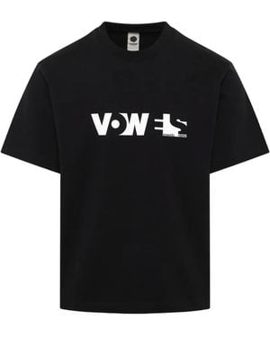 vowels Logo-Print Cotton T-Shirt - Black