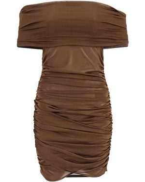 Saint Laurent Schulterfreies Kleid - Braun