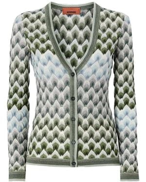 Missoni Cárdigan Con Motivo Geométrico Y Cuello En V - Verde