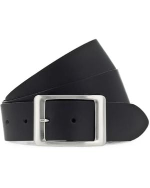BGM LABEL Square-Buckle Leather Belt - Blue