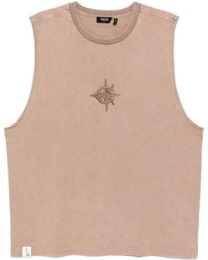 FIVE CM Logo Embroidered T-Shirt - Natural