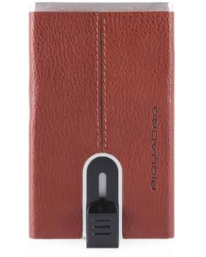 Piquadro Logo-Engraved Leather Cardholder - Red