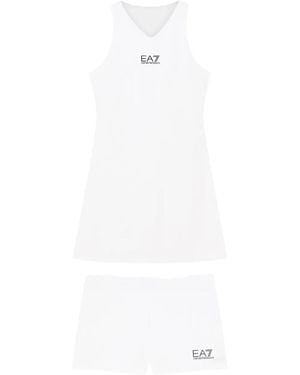 EA7 Tenniskleid mit Logo-Verzierung - Weiß