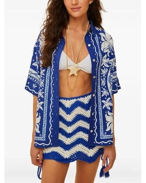 FARM Rio Floral Print Shirt - Blue