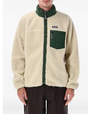 Patagonia Fleece-Texture Panelled Jacket - Natural