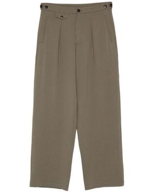 Emporio Armani Button-Fastening Pleated-Design Trousers - Green