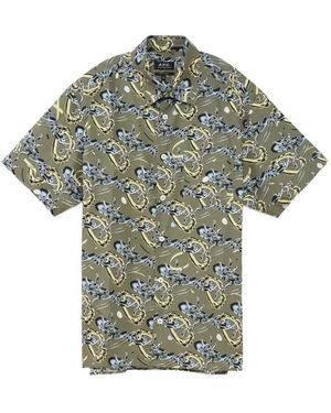 A.P.C. Ross Abstract-Print Shirt - Grey