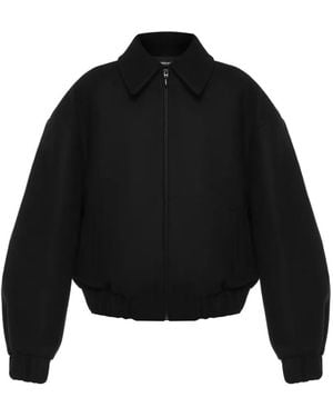 ANOUKI Pearl-Embellished Bomber Jacket - Black