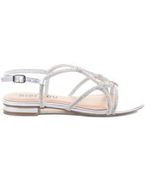Bibi Lou Liv Crystal-Embellished Flat Sandals - White