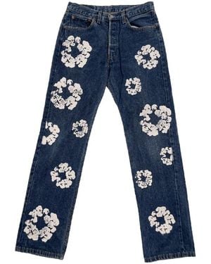 DENIM TEARS Cotton Straight-Leg Jeans - Blue