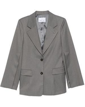 Manuel Ritz Logo-Pin Belted Blazer - Gray
