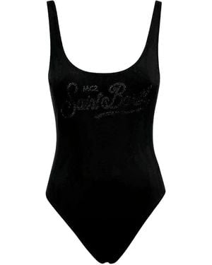 Mc2 Saint Barth Rhinestone-Embellished Swimsuit - Black