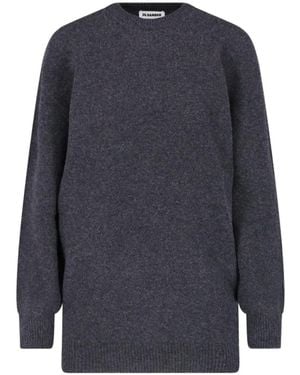 Jil Sander Ribbed-Trim Sweater - Blue