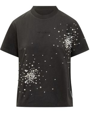 Des Phemmes Camiseta con detalle de perlas - Negro