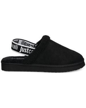 Just Cavalli Round-Toe Mules - Black