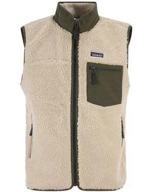 Patagonia Zip-Up Fleece-Texture Vest - Natural