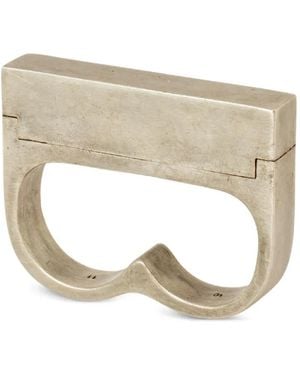 Parts Of 4 Anello Plate Double Cuboid - Bianco