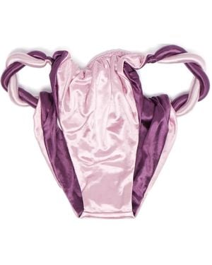 Isa Boulder Chunky Rope Reversible Bikini Bottoms - Pink