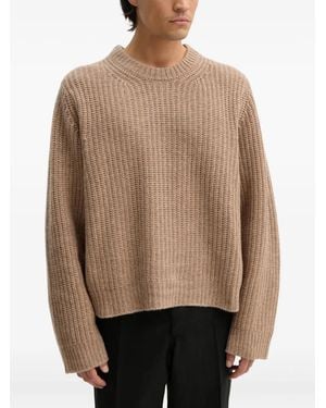 Won Hundred Geribbelde Sweater Met Ronde Hals - Naturel