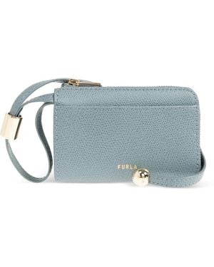 Furla Laura Medium Embossed-Logo Wallet - Blue