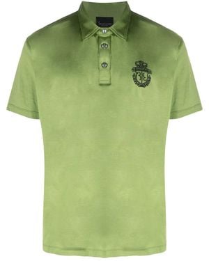 Billionaire Crest-Embroidered Polo Shirt - Green