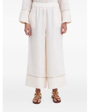 Greek Archaic Kori Trim Trousers - White