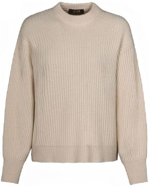 Moorer Noam-Bc Puff-Sleeve Crew-Neck Jumper - Natural