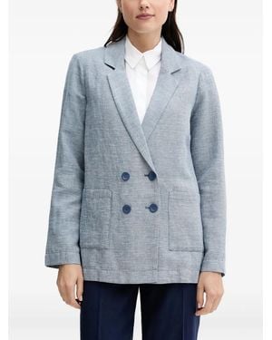 Benetton Double-Breasted Blazer - Blue