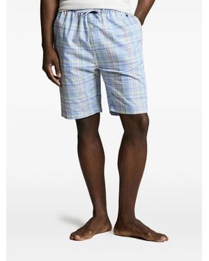 Polo Ralph Lauren Check-Pattern Drawstring Pyjama Shorts - Blue