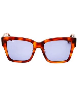 MAX&Co. Tortoiseshell-Effect Rectangle-Frame Sunglasses - Red