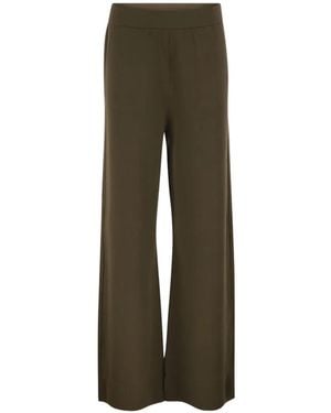 Max Mara Wide-Leg Knit Pants - Green