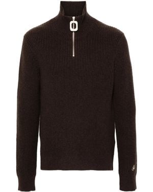 JW Anderson Pullover Mit Kurzem Reißverschluss - Schwarz
