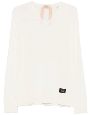 N°21 V-Neck Jumper - White