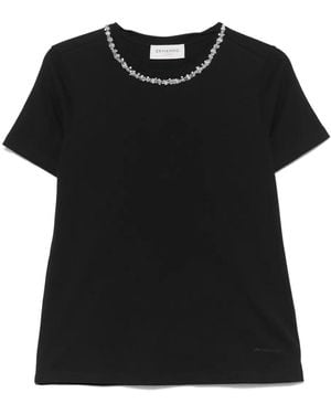 ERMANNO FIRENZE T-Shirt mit Kristallen - Schwarz
