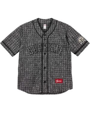 Supreme Boucle Baseball Shirt - Gray