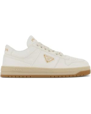 Prada Downtown Sneakers aus Nappaleder 30mm - Weiß