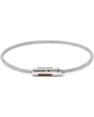 Le Gramme Punched Cable Bracelet - White