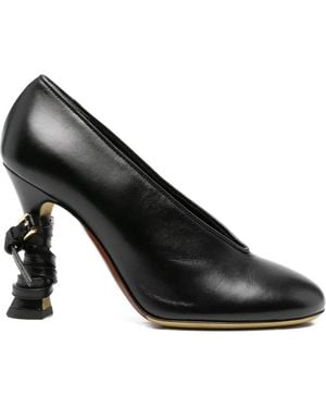 Moschino Sculpted Court Shoes - Black