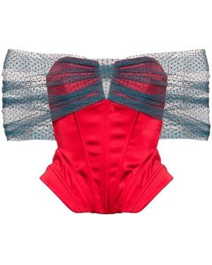 V:PM ATELIER Jyn Satin Corset Top - Pink