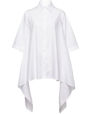 Yohji Yamamoto Blouse Flounce À Manches Courtes - White