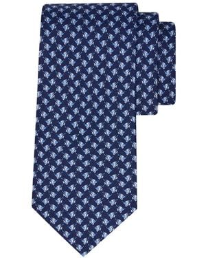Ferragamo Corbata De Seda Con Pez Estampado - Azul