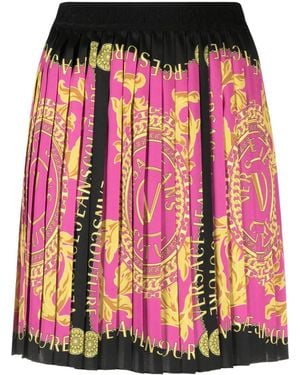 Versace Jeans Couture Logo Couture Pleated Miniskirt - Pink