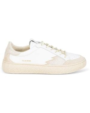 Stokton Crackle-Effect Trainers - Natural