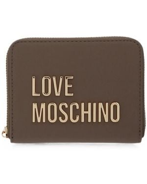 Love Moschino Logo Zip Wallet - Brown