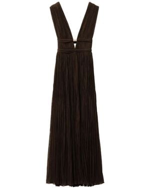 Ba&sh Tania Pleated V-Neck Dress - Black
