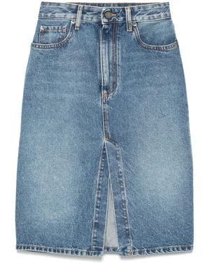 Alessandra Rich Denim Pencil Skirt - Blue